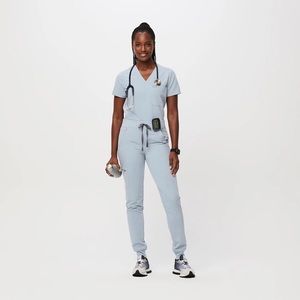 Figs scrub set S - in Dusty Blue